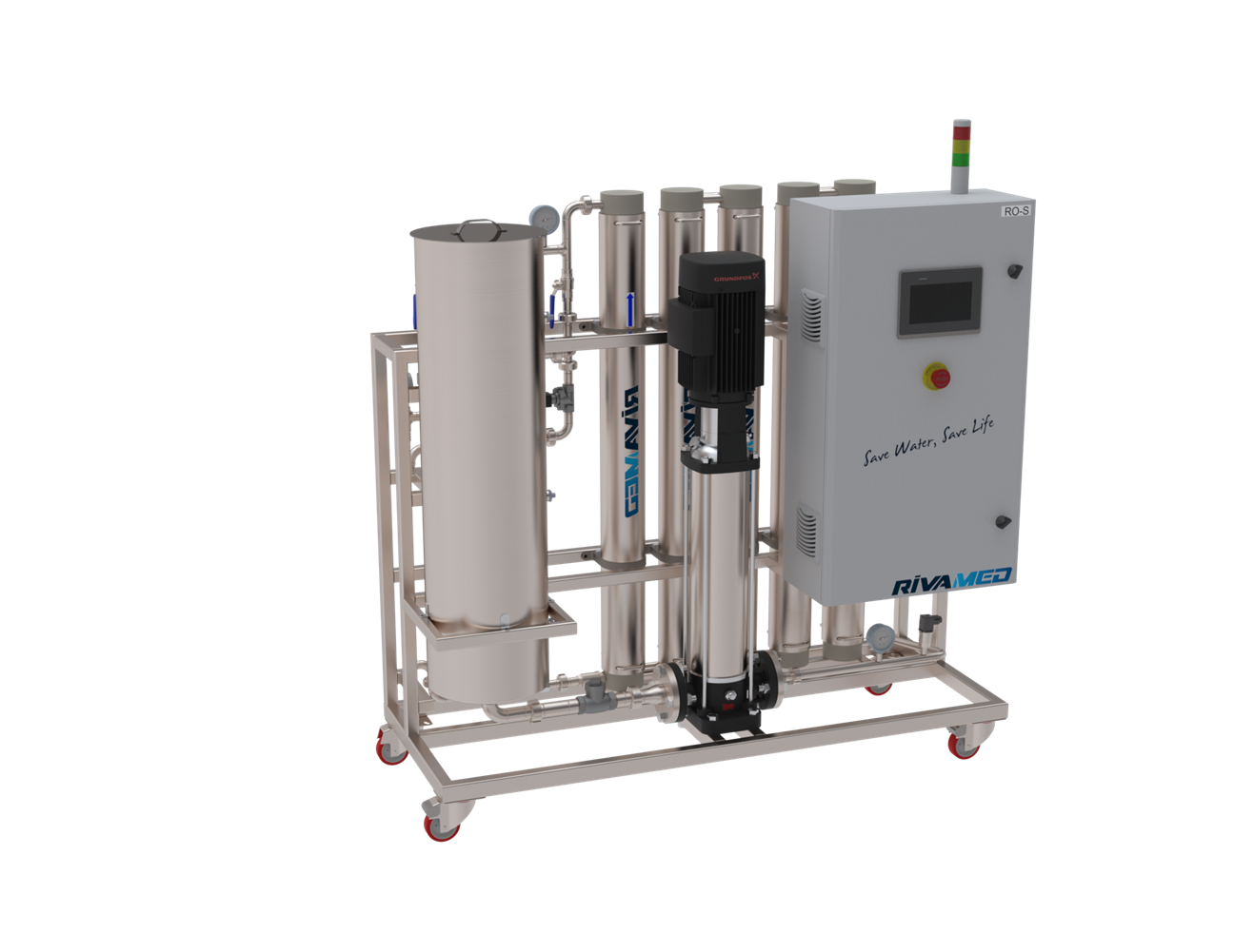 TP-S hemodialysis water treatment system side view